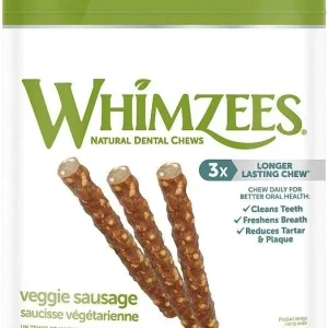 Whimzees Natural Dog Treats - Veggie Sausage Sticks