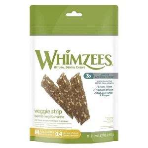 Whimzees Veggie Strip Medium, 14.8 oz Bag