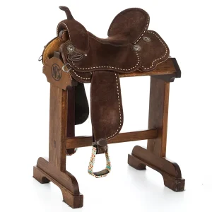 Whinney Wear Used 15.5in Chocolate Roughout with Buckstitch Barrel Saddle