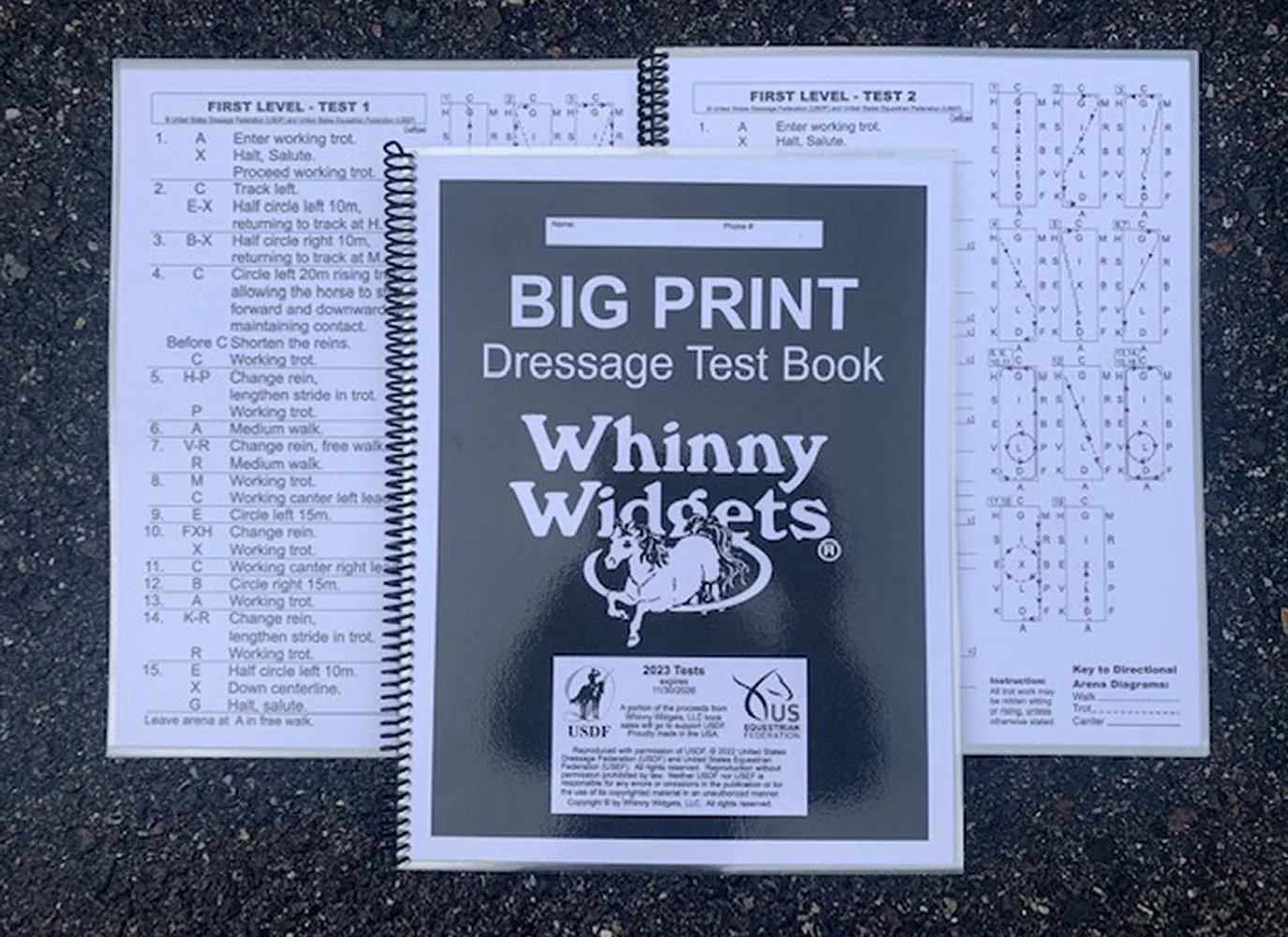Whinny Widgets® Big Print Dressage Test Book (2023-2027) - Image 2