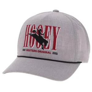 Wild Ride Heather Grey 5-Panel Trucker with Red / Black Hooey Embroidery Logo