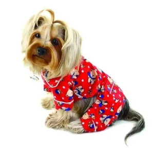 Winter Bear in Blue Scarf Flannel Pajamas