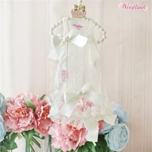 Wooflink Vintage Summer Mini Dress in White