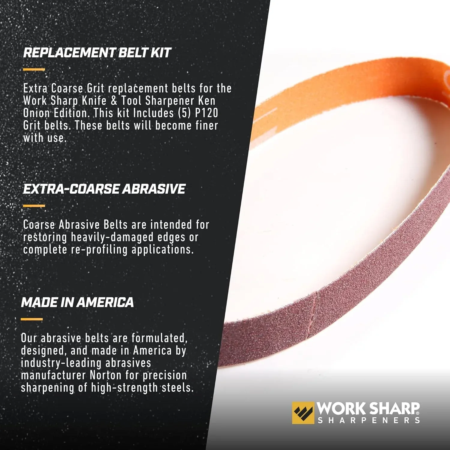 Work Sharp Red P120 Grit Belt for the Ken Onion Edition - Image 2