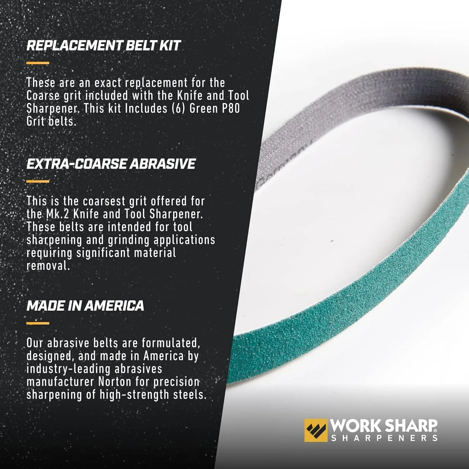 Work Sharp WSKTS Coarse P80 Grit Belt Accessory Kit - Image 2