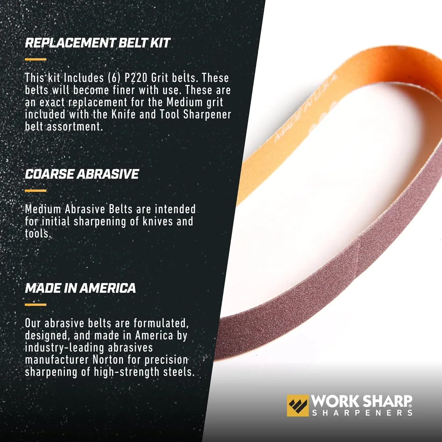 Work Sharp WSKTS Medium P220 Grit Belt Accessory Kit - Image 2