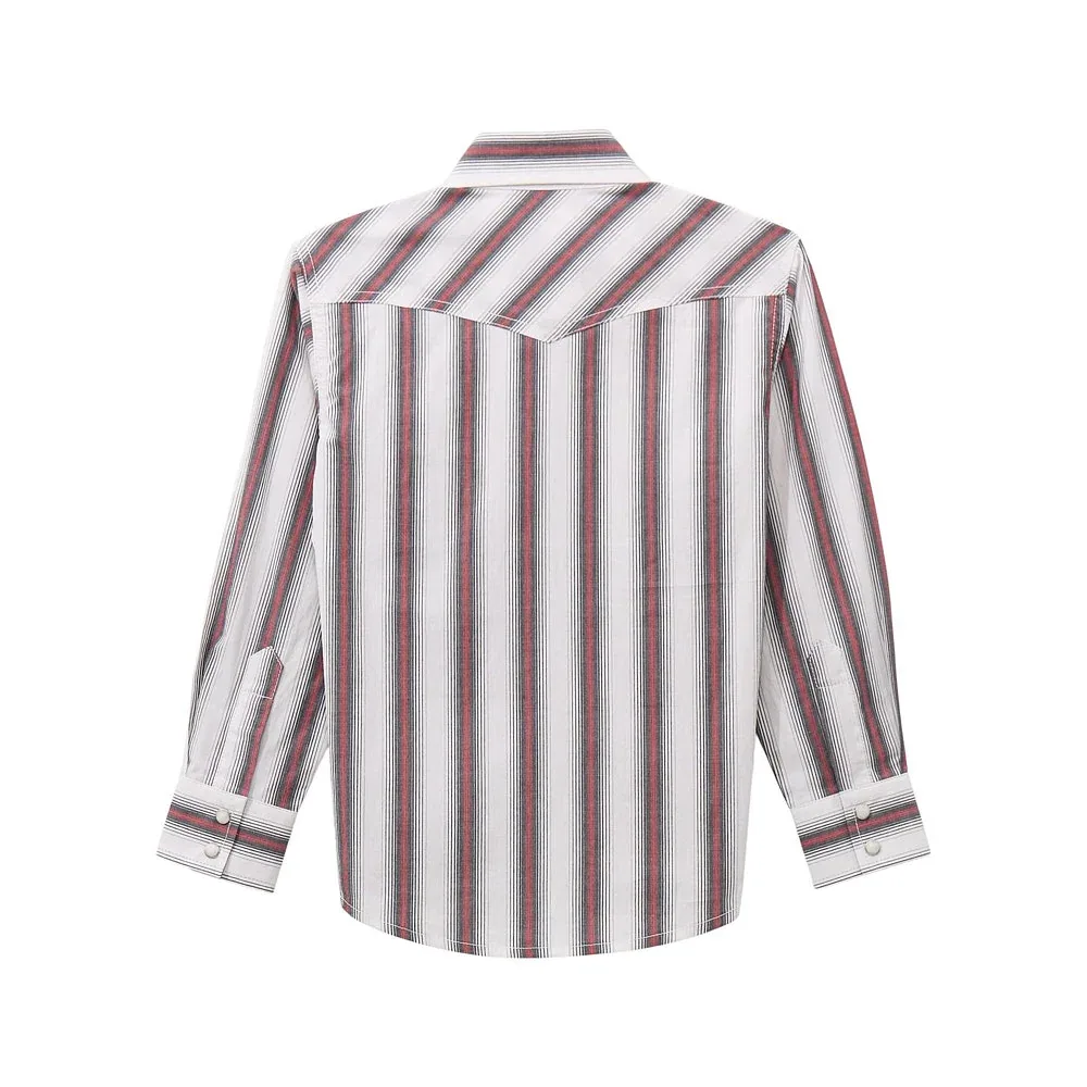 Wrangler Boy's 20X White Striped Shirt - Image 2