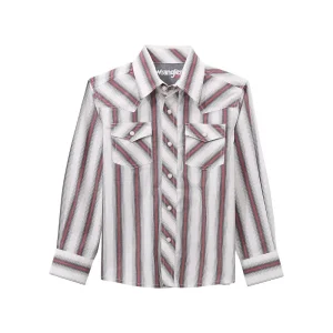Wrangler Boy's 20X White Striped Shirt