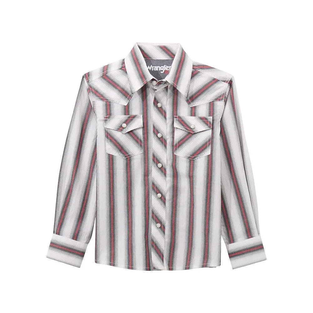 Wrangler Boy's 20X White Striped Shirt