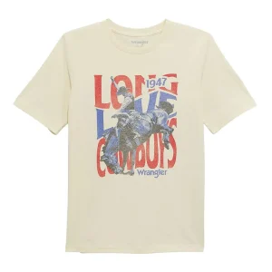 Wrangler Boy's Antique White Long Live Cowboys Tee Shirt