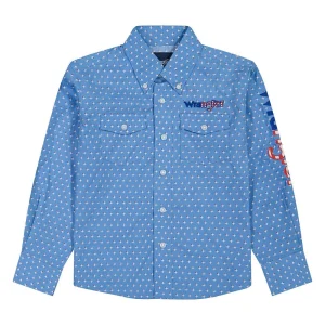 Wrangler Boy's Blue Logo Shirt