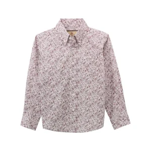 Wrangler Boy's Classic Burgundy Print Shirt