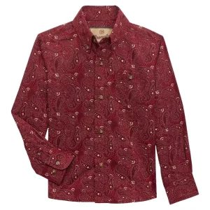 Wrangler Boys Classic Red Print Shirt