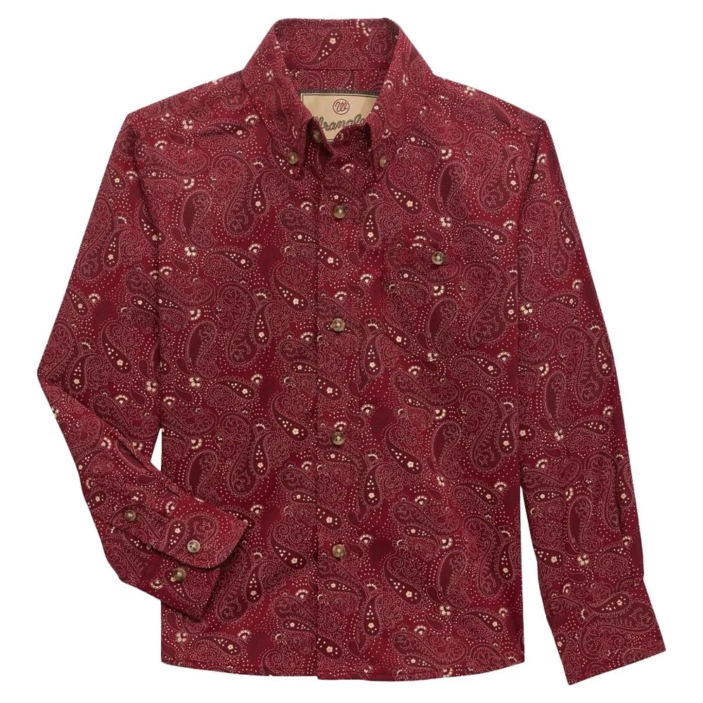 Wrangler Boys Classic Red Print Shirt