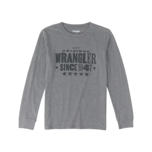 Wrangler Boy's Graphite Long Sleeve Tee