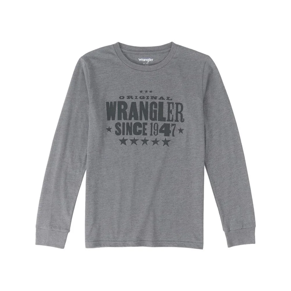 Wrangler Boy's Graphite Long Sleeve Tee