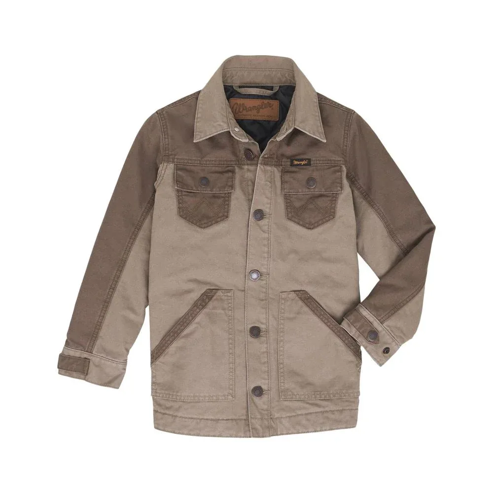Wrangler Boy's Mixed Canvas Chore Coat