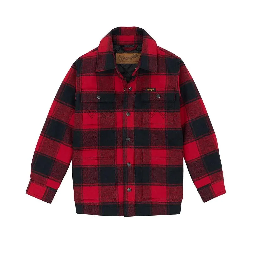 Wrangler Boy's Red Buffalo Flannel Shirt Jacket