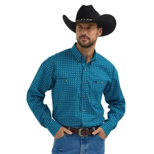 Wrangler George Strait Teal Print Shirt