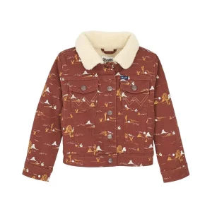 Wrangler Girl's Burgundy Sherpa Lined Jacket