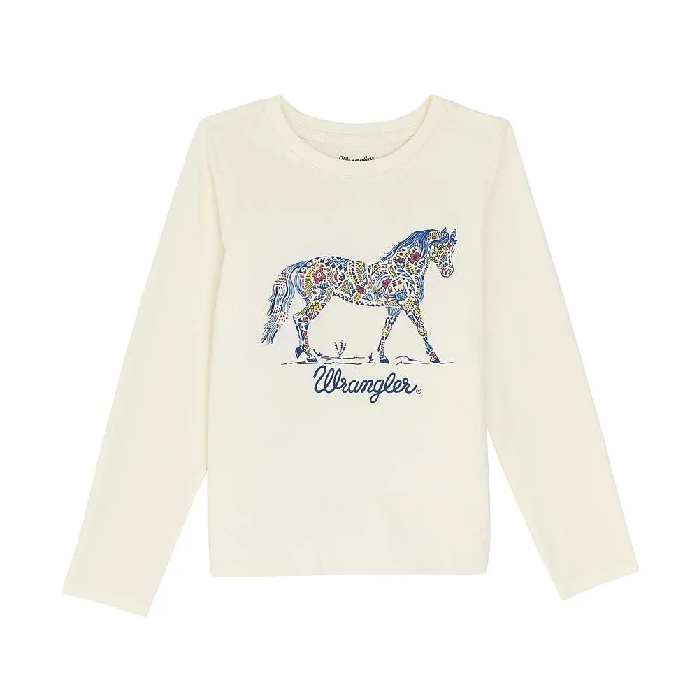 Wrangler Girl's Long Sleeve Horse Tee Shirt