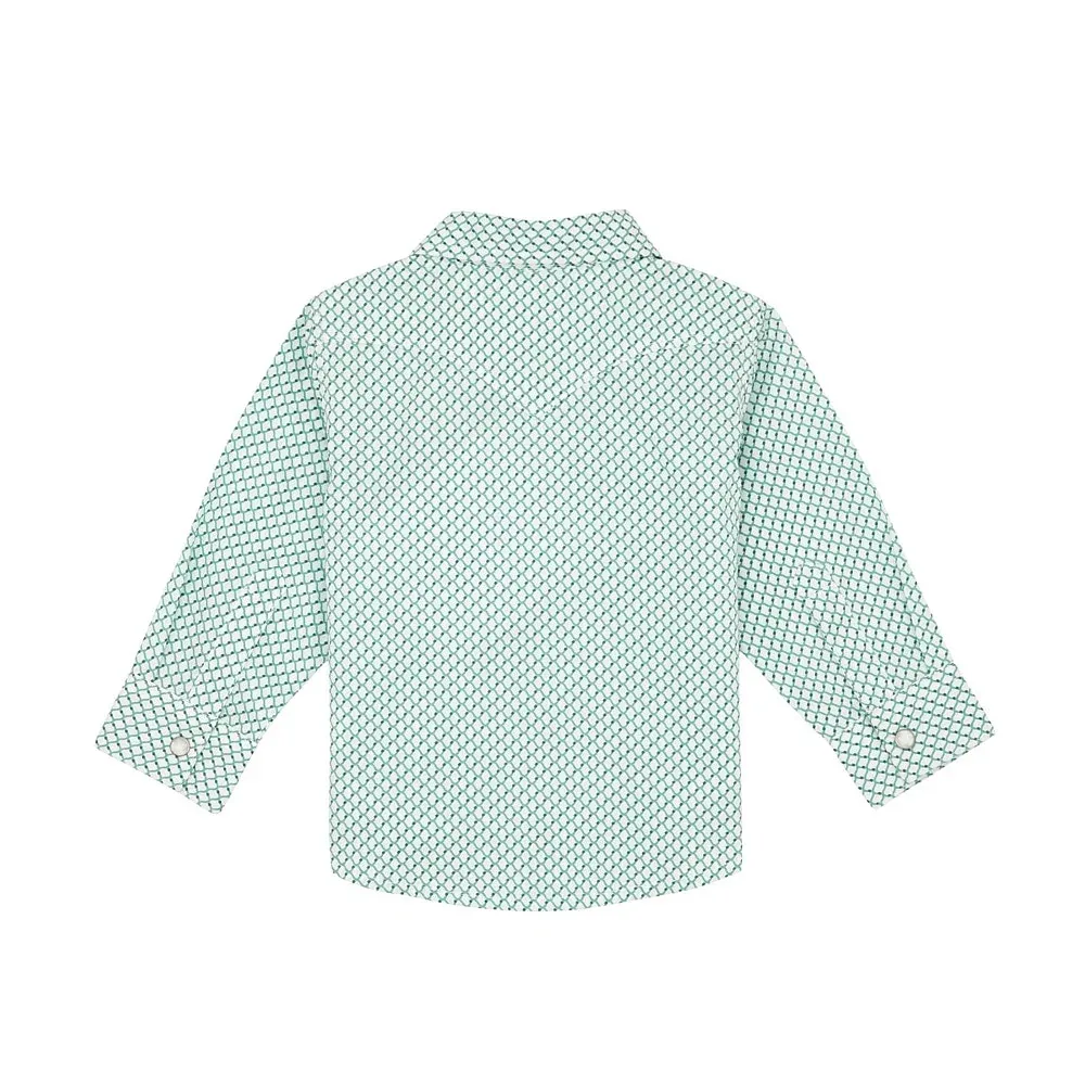 Wrangler Infant Teal Long Sleeve Snap Shirt - Image 2