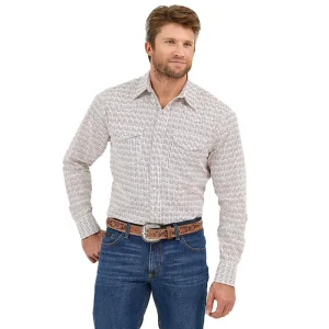 Wrangler Mens 20X Comfort Blue/Brown Shirt