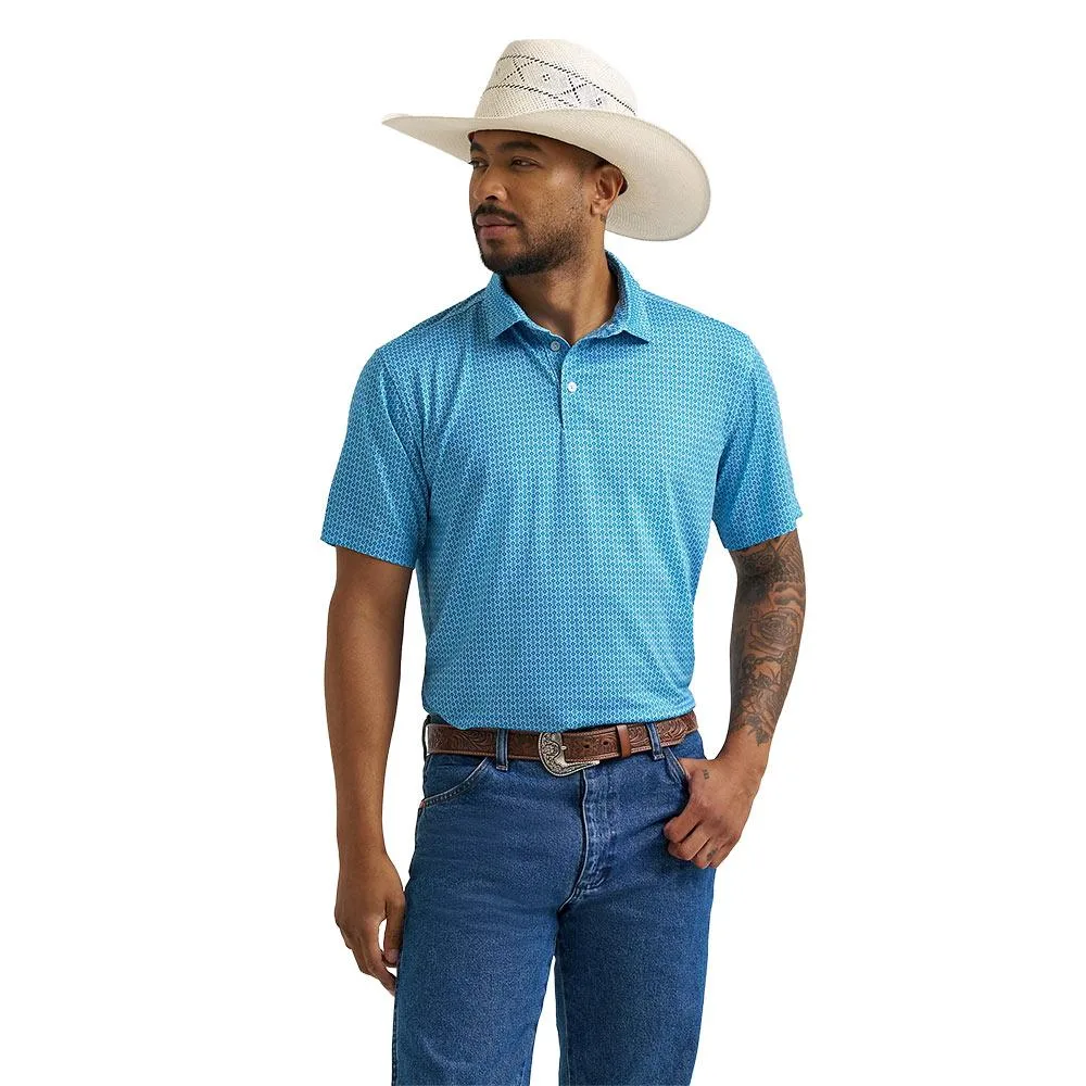 Wrangler Men's Airy Blue Performance Polo