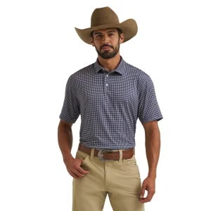 Wrangler Men's ATG Blue Depths Geo Performance Polo