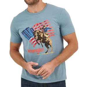 Wrangler Men's Flag with Cowboy Tee