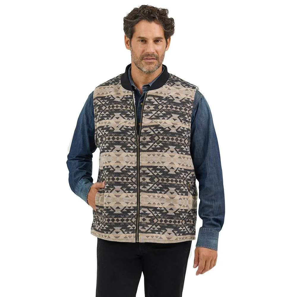 Wrangler Men's Sherpa Lined Jacquard Vest