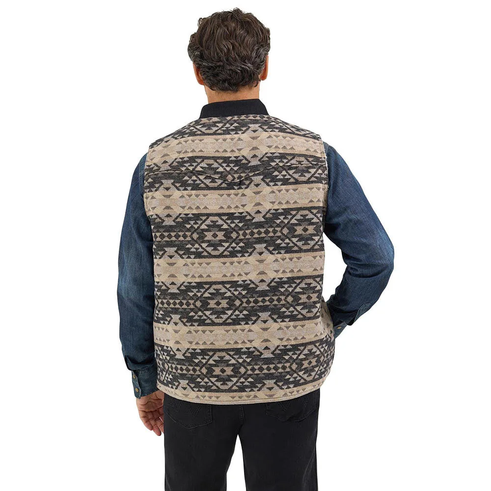 Wrangler Men's Sherpa Lined Jacquard Vest - Image 2