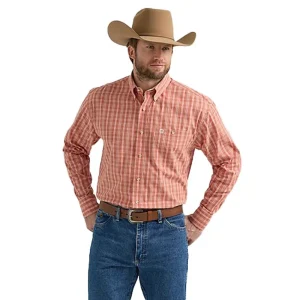 Wrangler Mens Sienna Plaid Long Sleeve Button Shirt