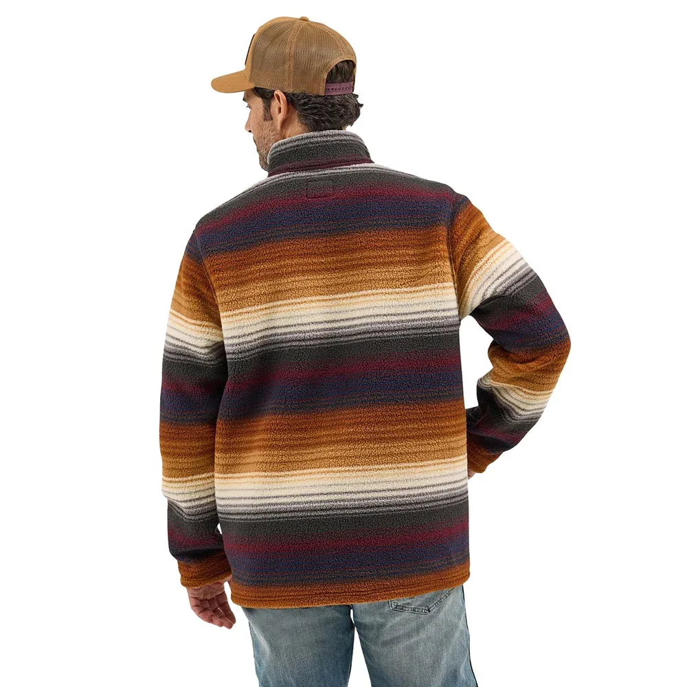 Wrangler Men's Striped Quarter Zip Sherpa Pullover - Image 2