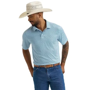 Wrangler Men's Vallarta Blue Performance Polo