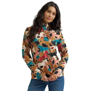 Wrangler Women's Fleece Horse Print Pullover