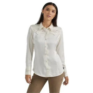 Wrangler Womens Retro Snap Embroidered Shirt