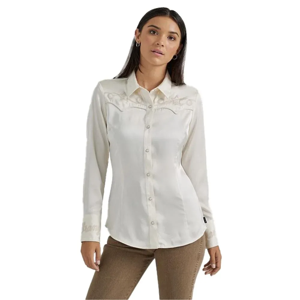 Wrangler Womens Retro Snap Embroidered Shirt