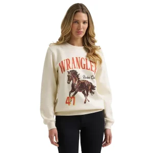 Wrangler Women's White Rodeo Club Sweatshirt