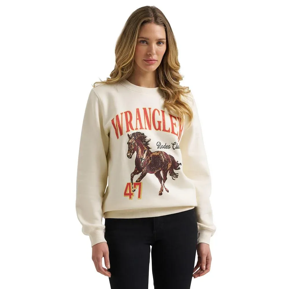 Wrangler Women's White Rodeo Club Sweatshirt