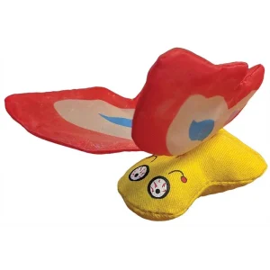 Yeowww Butterfly Catnip Cat Toy, Red