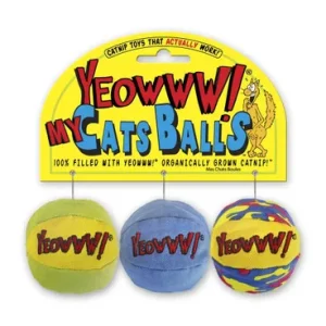 Yeowww! My Cats Balls Cat Toys (3 Pack) Multicolor Pack of 1 2 X 2 X 2 inches