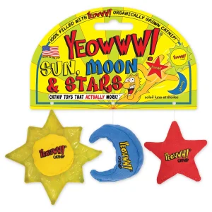 Yeowww Sun, Moon, Stars Catnip Cat Toys 3 ct
