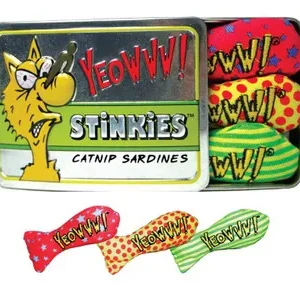 Yeowww! Tin of Stinkies Catnip Sardines, 3-Pack Multicolor 1Pack 4 X 1 X 5 inches