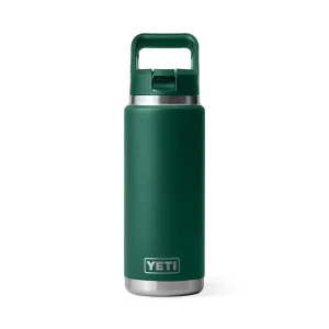 Yeti Coolers Rambler 26oz Straw Bottle Black Forest Green
