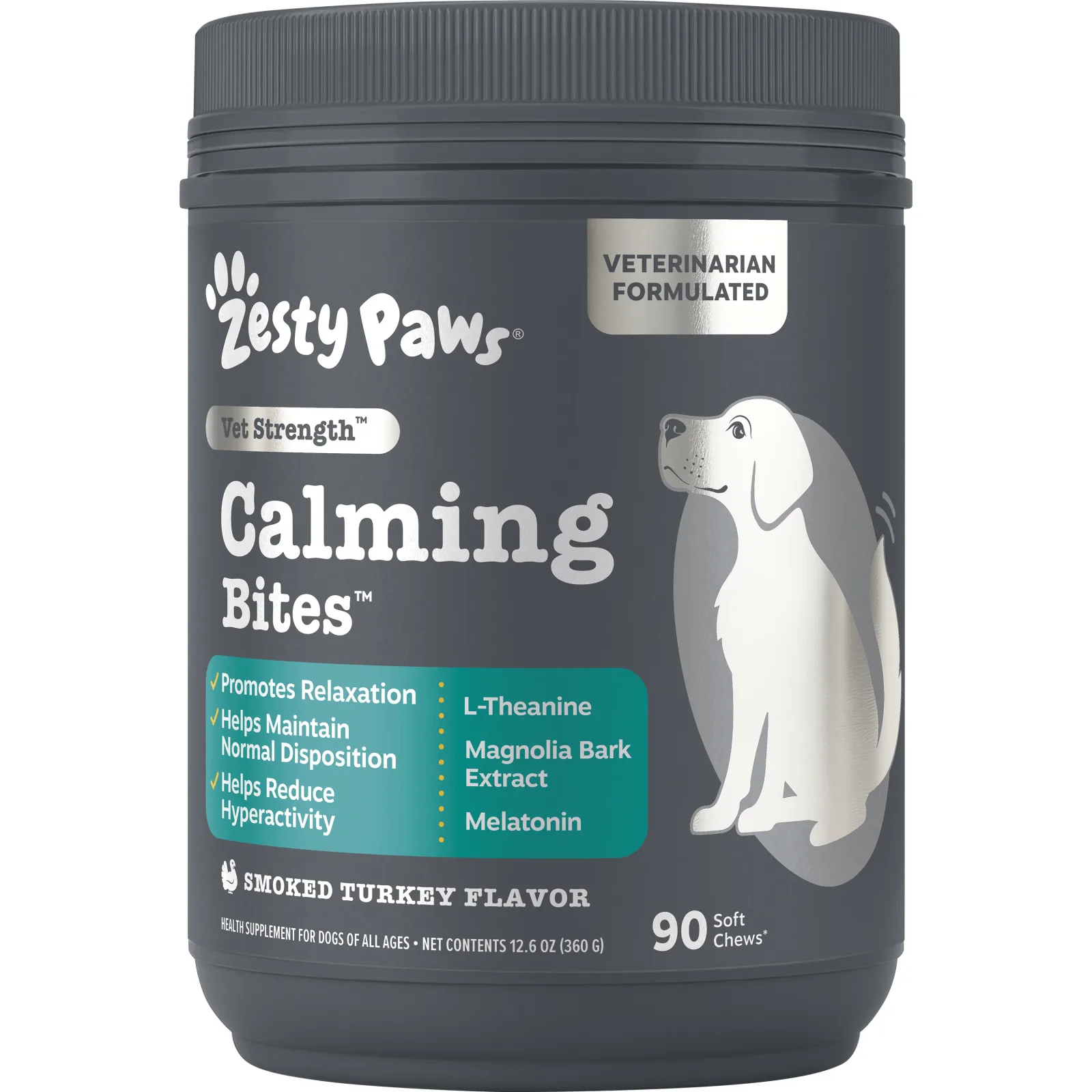 Zesty Paws Vet Strength Calming Bites, Turkey Flavor, 90ct for Dogs