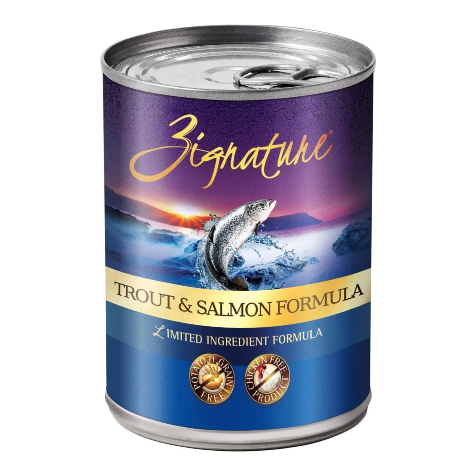 Zignature Dog Grain-Free Trout Salmon, 13 oz each, Case of 12