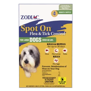 Zodiac Spot On Flea & Tick Control Large Dogs Over 60 Pounds 4 Pack