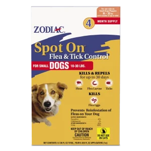 Zodiac Spot On Flea & Tick Control Small Dogs 16-30 Pounds 4 Pack