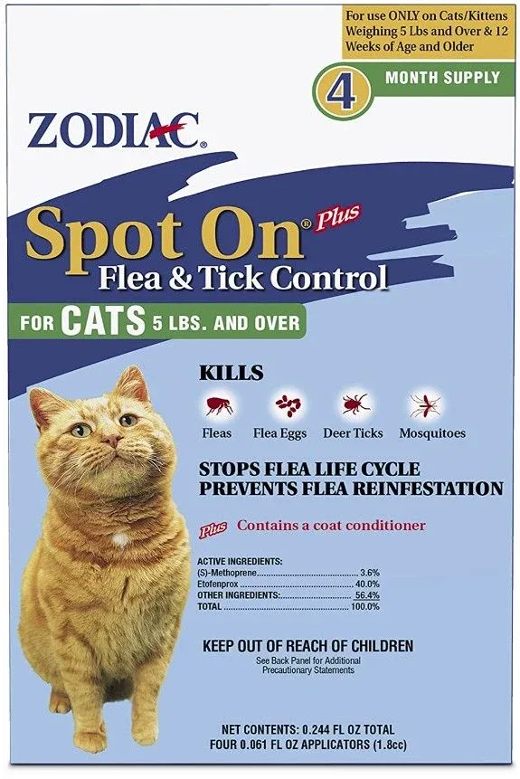 Zodiac Spot on Plus Flea & Tick Control for Cats & Kittens